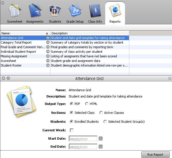 Student PowerTeacher gradebook Reports The reports available through PowerTeacher gradebook allow you to have a paper or on-screen copy of information to show the principal or a parent.
