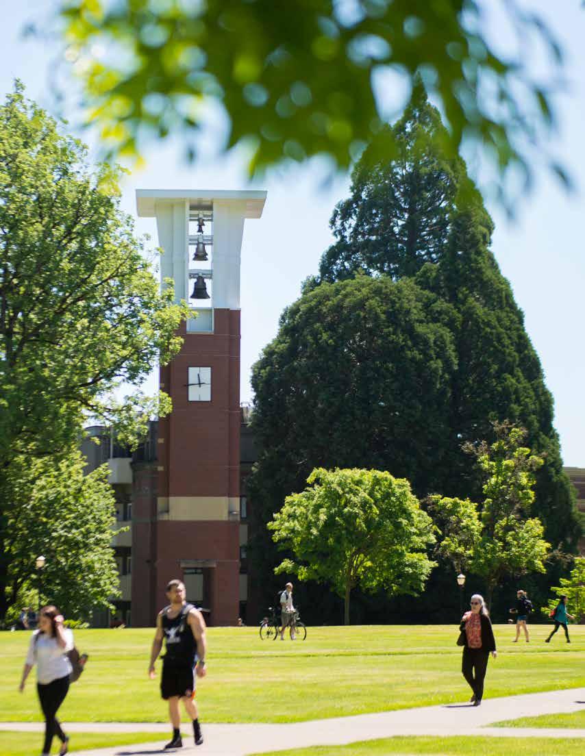 Located near the east end of the Valley Library, the Oregon State Bell Tower features 14 bells and plays short classical