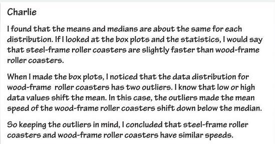 wood-frame roller coasters. Do you agree with Charlie or with Rosa?