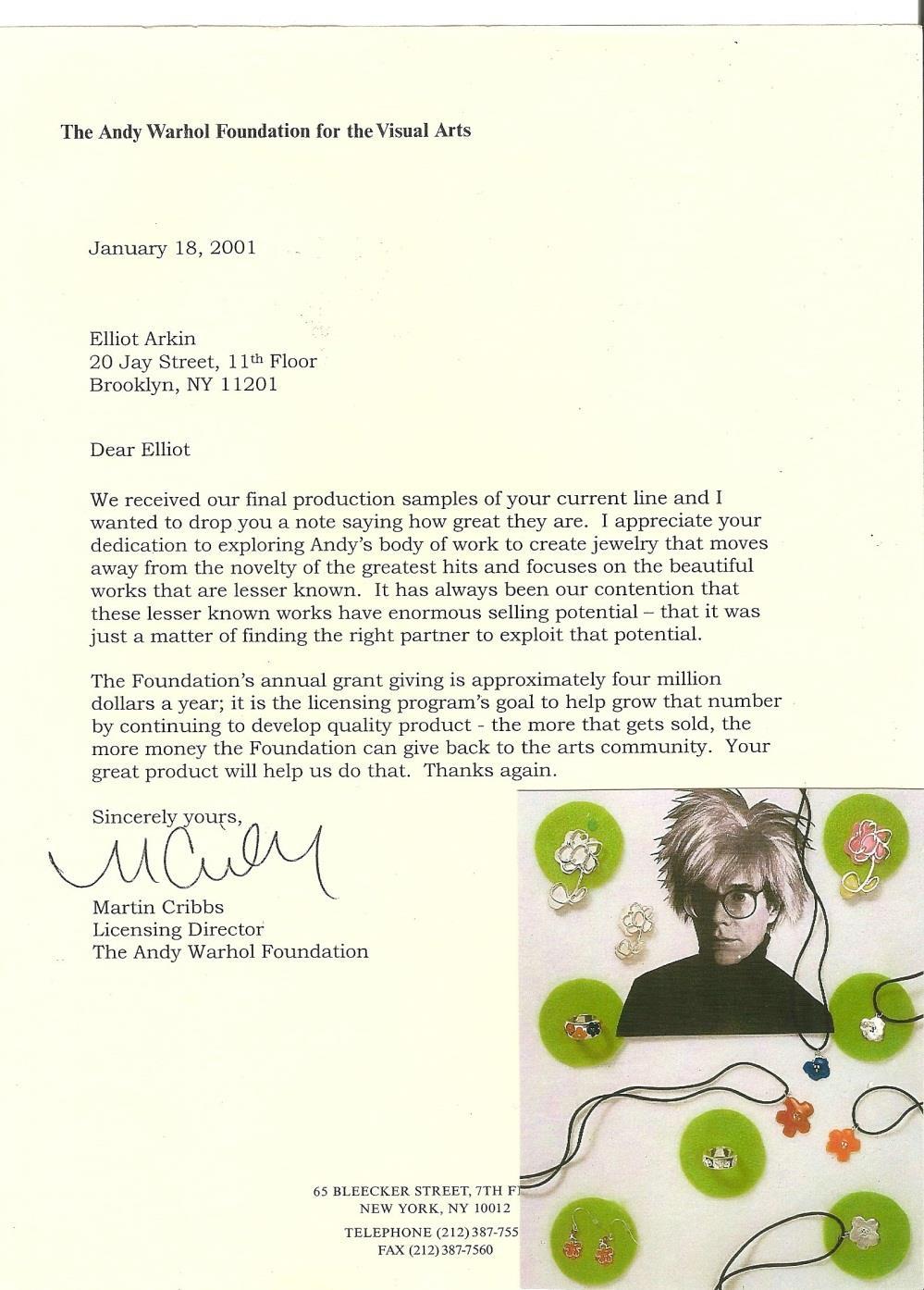 2000 - Andy Warhol Jewelry Collection: Commissioned by the Andy Warhol Foundation to