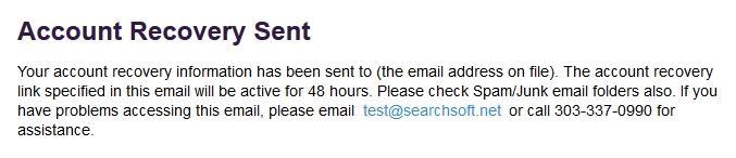have 48 hours to use the link in this particular email to recover your account.