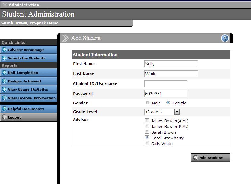 4 STUDENT ADMINISTRATION The Student List can also be exported as a text file or an Excel spreadsheet.