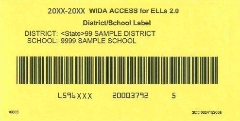 District/School (Yellow) District/School Labels only contain the district- and school-specific information.