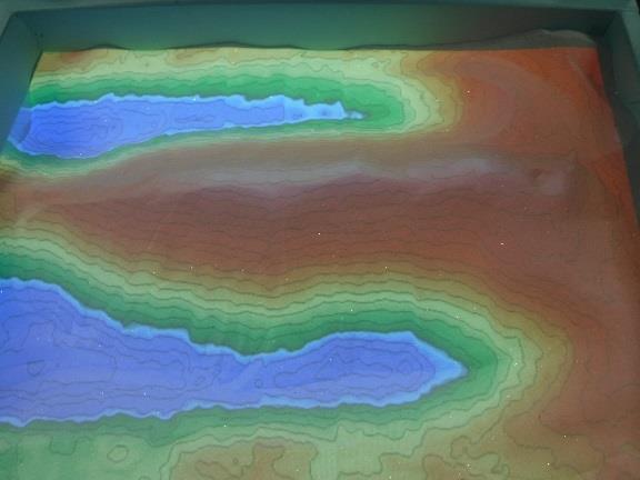 This model also shows the depth of the water in the Chesapeake Bay. 2. Ask the students If we poured water on top of this model, where would the water collect? The Chesapeake Bay.