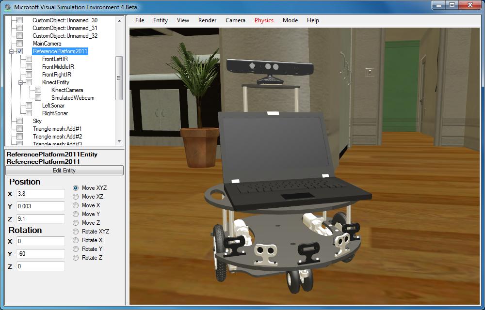 34 Chapter 3. Research Choices FIGURE 3.1: Microsoft Robotics Developer Studio. V-REP V-REP [99] describes itself as the Swiss Army Knife of robot simulators.