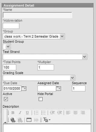 Instruction: Lesson Planner Creating Assignments 1. To create a new assignment, click New Assignment. The assignment detail will open. Fields in red with an asterisk are required fields. 2.
