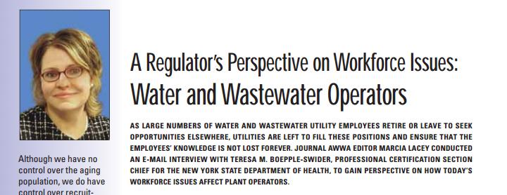 In 2007, the New York State Department of Health s Bureau of Water Supply Protection conducted an unofficial survey of New York s small water system operators (those serving a population of 3,300