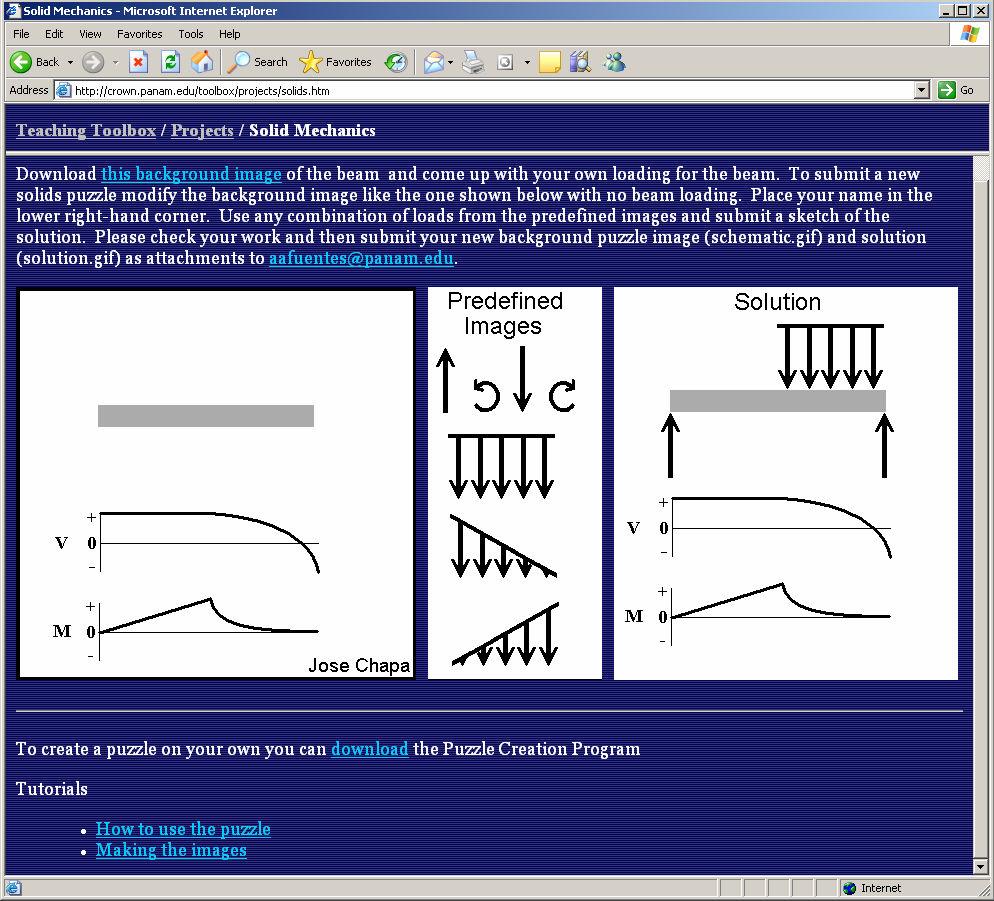 Figure 1: Instructional Website Page for Students Involved in the Game Design Process the toolbox website. The page includes two instructional movies that show the student how to create the images.