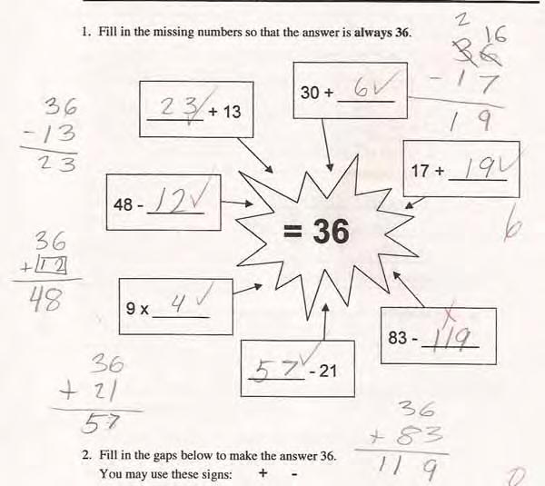 Student C has a similar problem reasoning about the effects of operation on the solution. In thinking about -21, the student successfully uses addition to find the missing number.