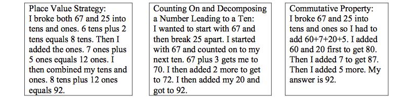 Fluency means accuracy (correct answer), efficiency (basic facts computed within 4-5 seconds), and flexibility (using strategies such as making 10 or breaking numbers apart).