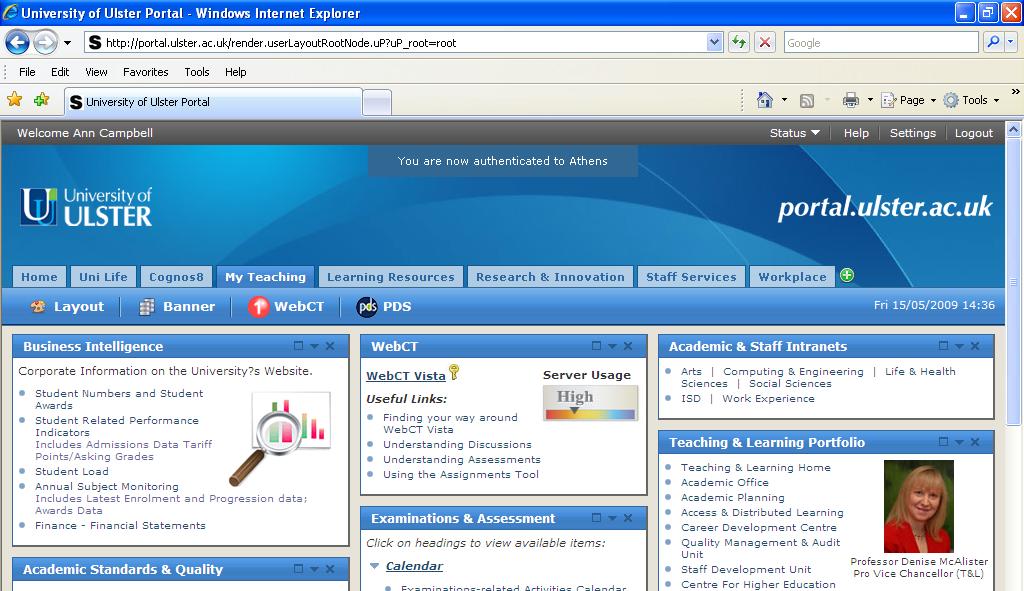 1 Accessing Banner Faculty Self Service 1.1 Accessing Banner Self Service through the Portal URL: http://portal.ulster.ac.uk/ Staff can log on to the Portal with the following logon details: Username: ecode Password: This is your AD password (i.