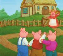 Day One Once upon a time, there were three little pigs. They lived with their mother. The first pig built his house of straw. Pages 2 13 Close Read: Analyze Character RL.K.3, RL.K.7, RL.