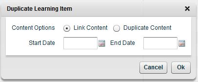 Updating an existing elearning Item 20 Duplicating a Learning Item* The Duplicate Learning Item option works equally well for both elearning and Events.
