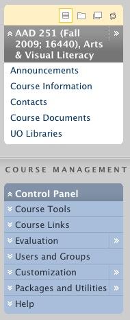 The Course Menu links located down the left-hand side of the screen will navigate both you and your students through the site. NOTE: Your course navigation may look slightly different.
