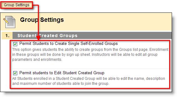 edit their student-created groups. Both are defaulted enabled.