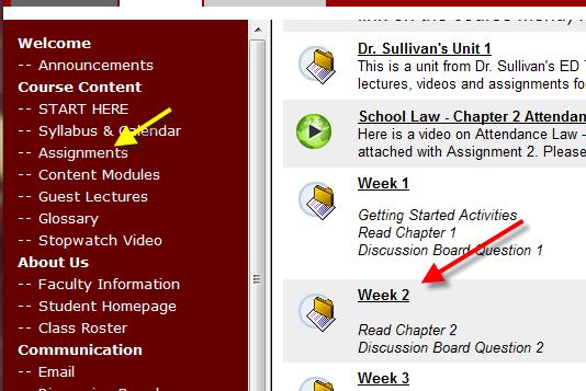 ADD AN ASSIGNMENT Click on the place in the course menu where you want to add