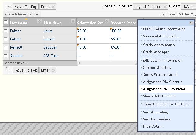 QUICK STEPS: reviewing assignments offline 1. Expand Grade Center in the Control Panel and click Full Grade Center. 2.