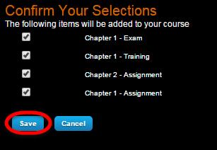 9 Click Save. Result: The Cengage Learning MindLinks TM Options page displays. 10 Confirm the Link Location and Points Possible for graded Assignments and then click Submit.
