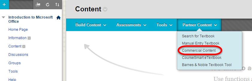 NOTE: The default setting for a content area is Content, however your institution has the ability to edit the name of these pages. Some examples include Lessons or Modules.