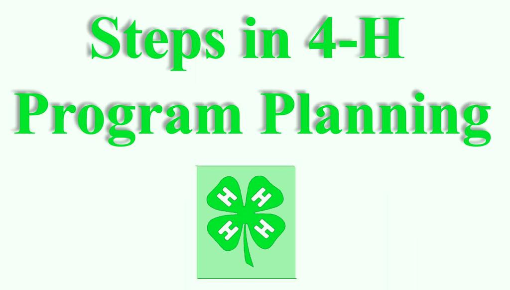 Steps in 4-H Program