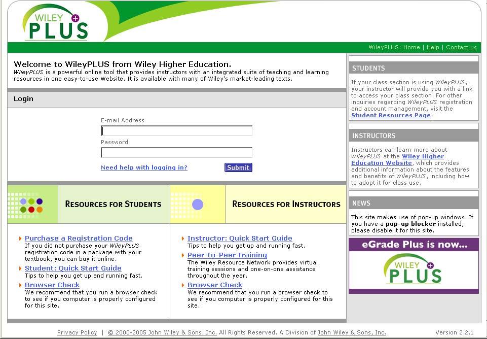 STUDENT TUTORIAL 1. Getting Started - If you already have a WileyPLUS username and password, just go to http://www.wileyplus.com and log in.