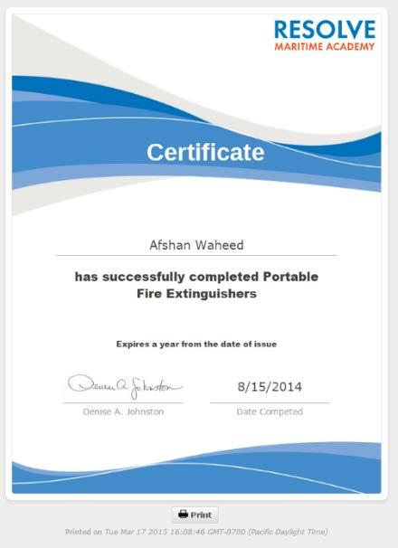 Certificates can be automatically generated upon completion of assessments.
