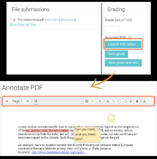 Grade student submissions in the right pane. Options you set when creating the activity, such as whether Activity Comments are available, determine what is displayed in this panel.