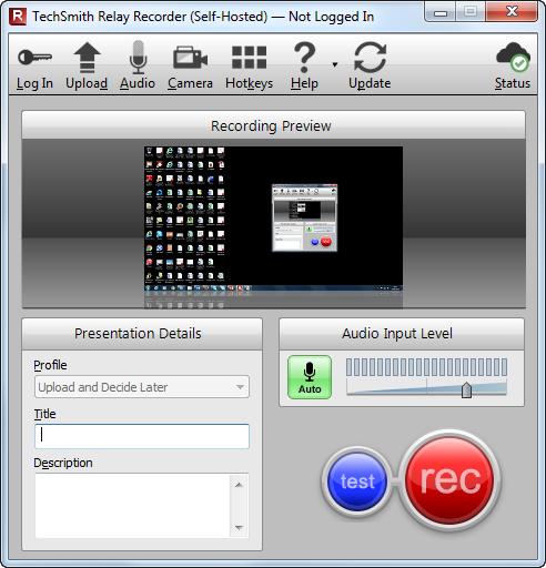 FOCUS: TECHSMITH RELAY Record your screen (including audio) Video stored with our media