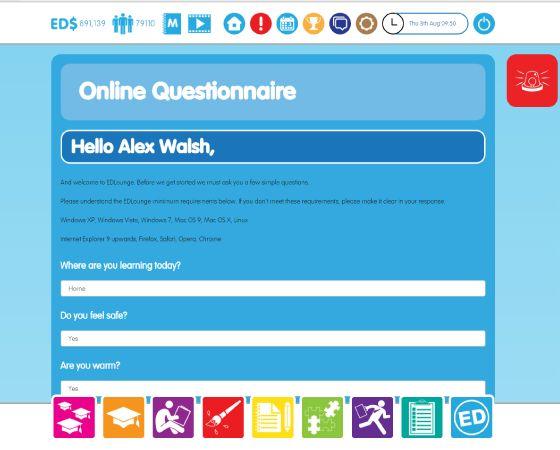 Questionnaire: If you are on part of the EDClass programme (this is something your teacher will have put you on) then every time you log onto EDLounge you will