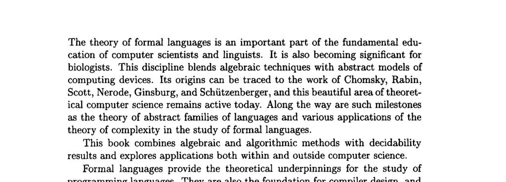 Theory of Formal Languages with Applications Downloaded from www.worldscientific.