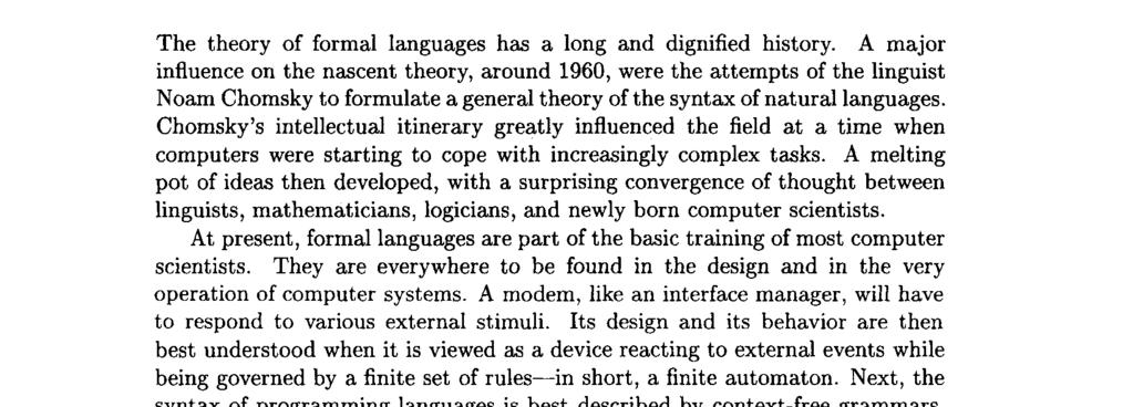 Preface Theory of Formal Languages with Applications Downloaded from www.worldscientific.com The theory of formal languages has a long and dignified history.