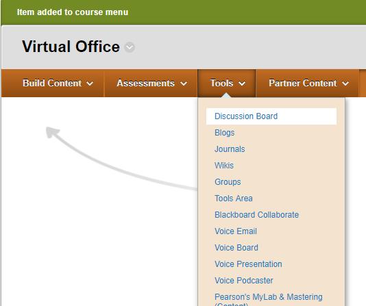 Give your Virtual Office Discussion Board a meaningful name, such as Virtual