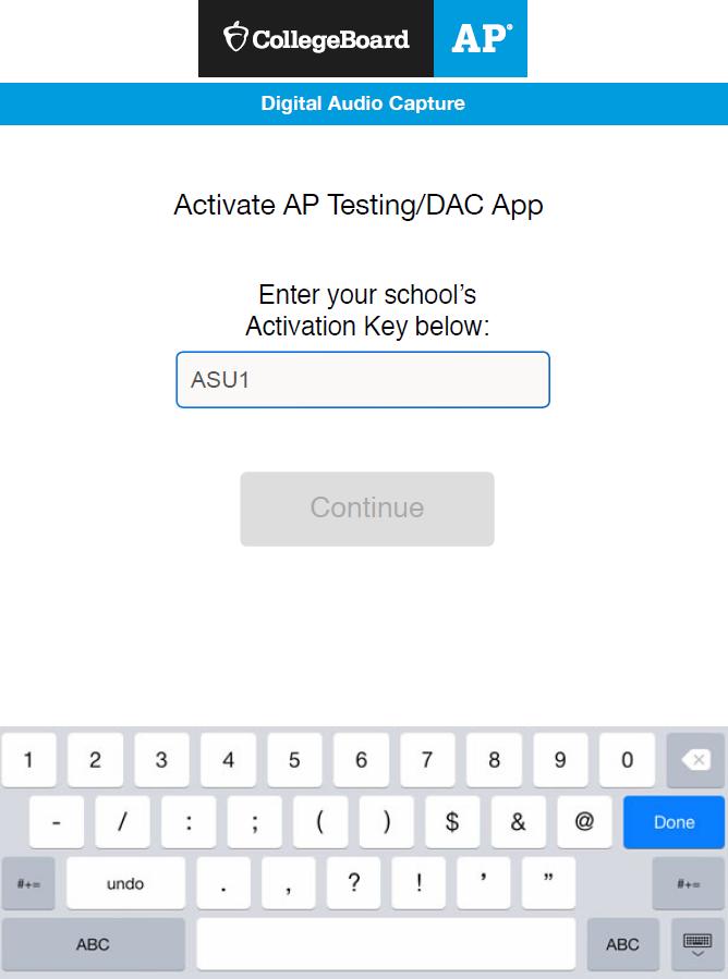Exam Day Once installed and configured, the app is ready for AP testing. Before recording begins, make sure the ipad is fully charged, Wi-Fi is connected, and the speaker volume is set to maximum.