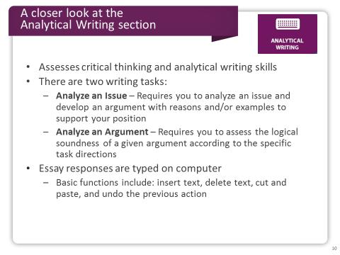 Slide 10 Now let s move into some specific details to help you understand what each measure of the test is like.