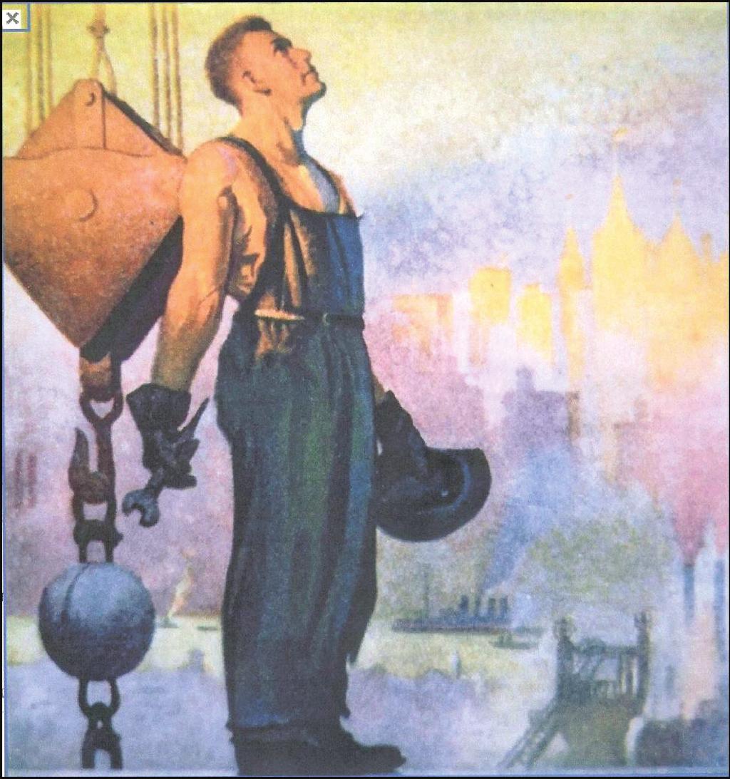 9 SOURCE C A painting entitled The Builder.
