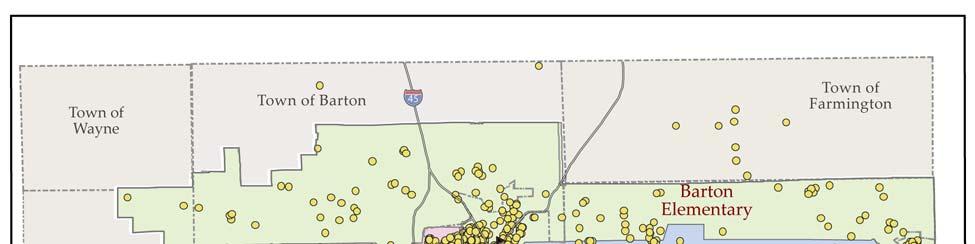 Student Geography The following maps examine where students attending the West Bend Joint School District (WBJSD) in