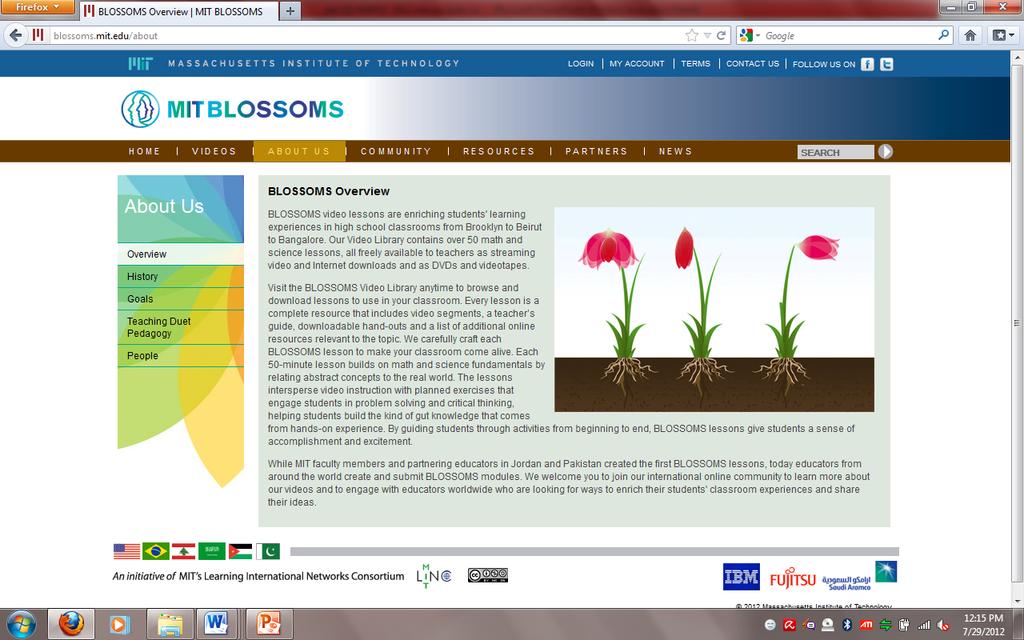 Figure 1.2: MIT BLOSSOMS web site (http://blossoms.mit.