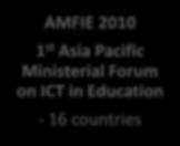 effective use of ICT in Education AMFIE 2010 1 st Asia Pacific Ministerial Forum on ICT in Education - 16 countries AMFIE 2011
