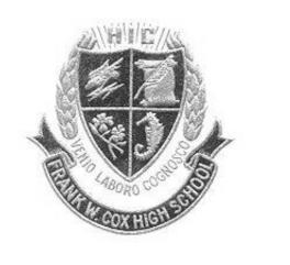 F. W. COX HIGH SCHOOL National Honor Society Student Information Form Due January 19, 2018 room 226 or 213 Please complete this form in blue or black INK.