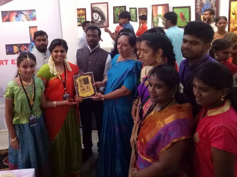 Art exhibition LIVE Lalit Kala Akademi Our students from Std. IX, namely Roshni K.R, Sneha S.P, Haripriya.