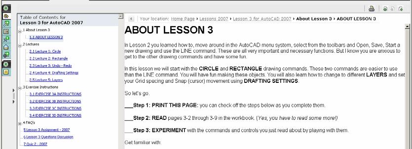 Select a Lesson 3 Note: Read About Lesson, Lectures and Exercise Instructions