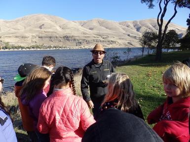 Mosier students learn from our Native Educator about the various