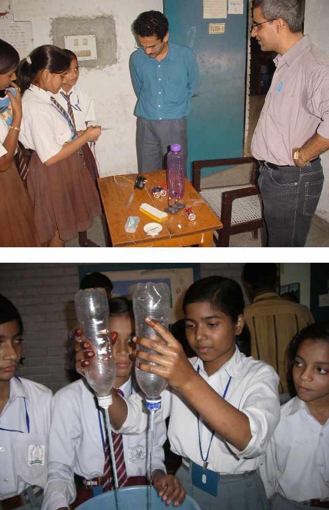 All students were excited seeing the experiments and tried them on their own.