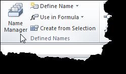 Click on Use in Formula, located in the Defined Names group on the Formulas ribbon. Your list of names will be displayed. 7.