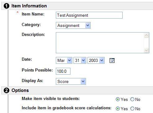Page 112 Blackboard 6 Instructor s Edition Item Detail Instructors can view details for a Gradebook item on the My Grades page.