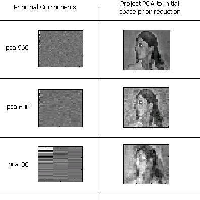 6. Application in Pose/Expression Recognition MLPs & Pose/Expression Classification 43 Figure 6.6: First 960, 600 and 90 principal components from a dataset composed of 30x32 pixel images.