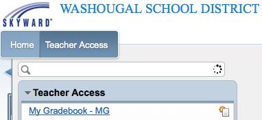 ELEMENTARY STANDARDS GRADEBOOK After logging into Skyward, choose Teacher Access then My Gradebook - MG Your classes will be