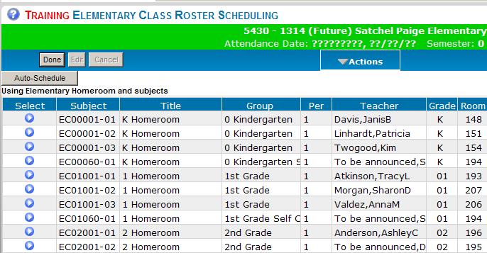 Manually Schedule An Individual Class PATH: View / Maintain > Random Scheduling > Assign Elementary Class Roster Scheduling 1.
