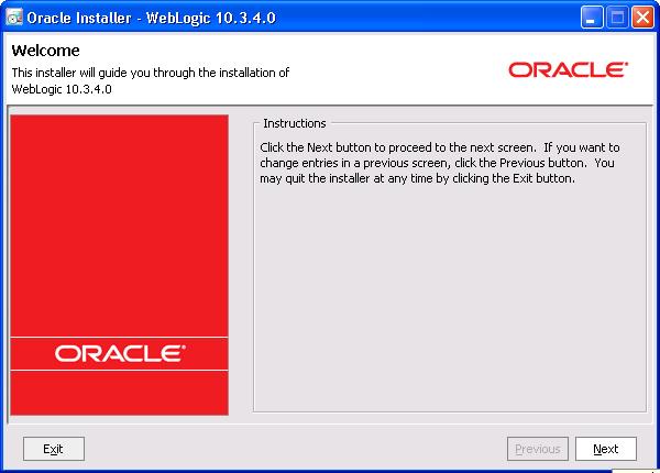 Chapter 1 Installing PeopleSoft Enterprise FSCM 9.1 Mobile Inventory Management The Oracle Installer - WebLogic 10.3.4.