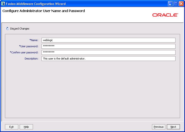 Installing PeopleSoft Enterprise FSCM 9.1 Mobile Inventory Management Chapter 1 Fusion Middleware Configuration Wizard - Configure Administrator User Name and Password page 15.